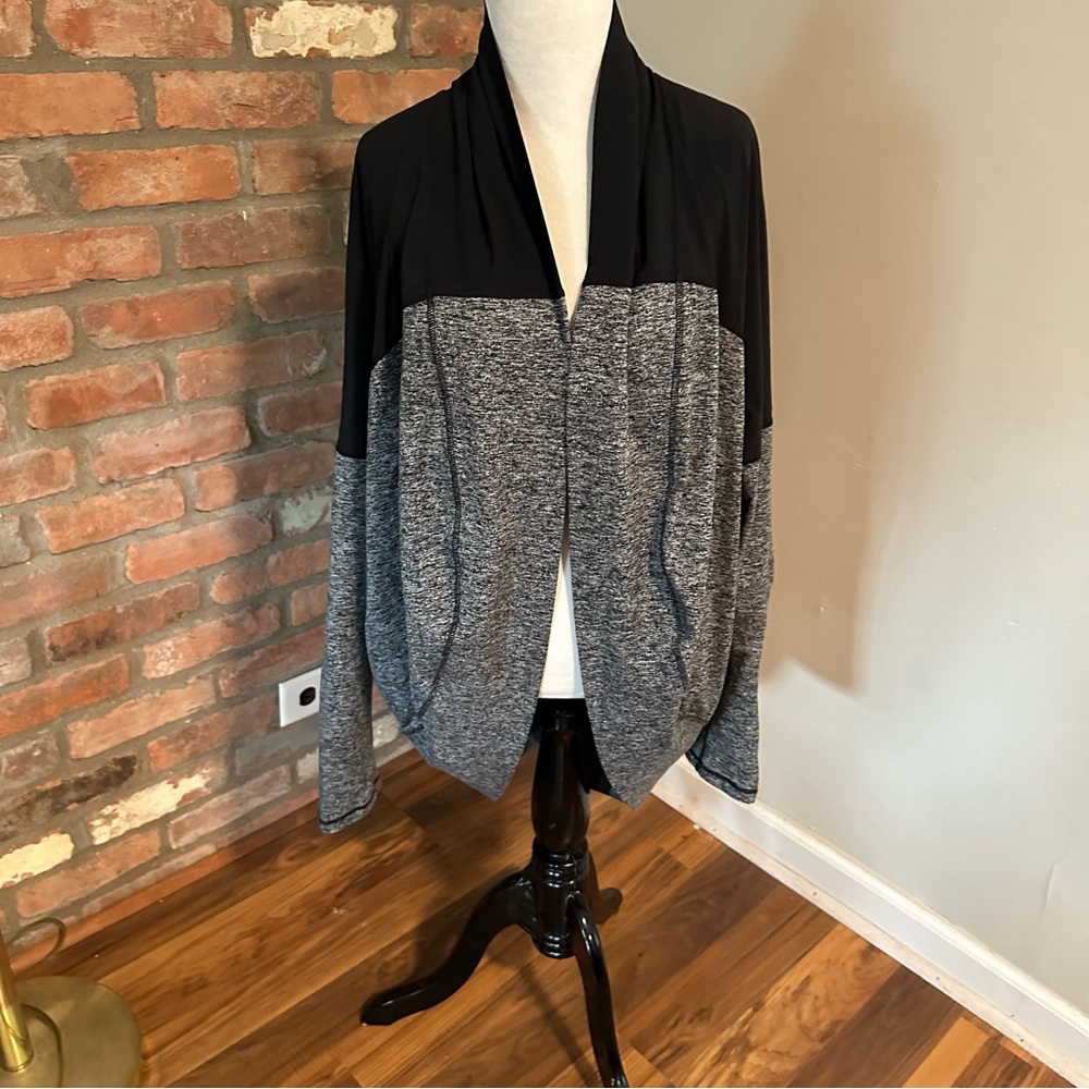 Zella Black and Gray Athletic Cardigan